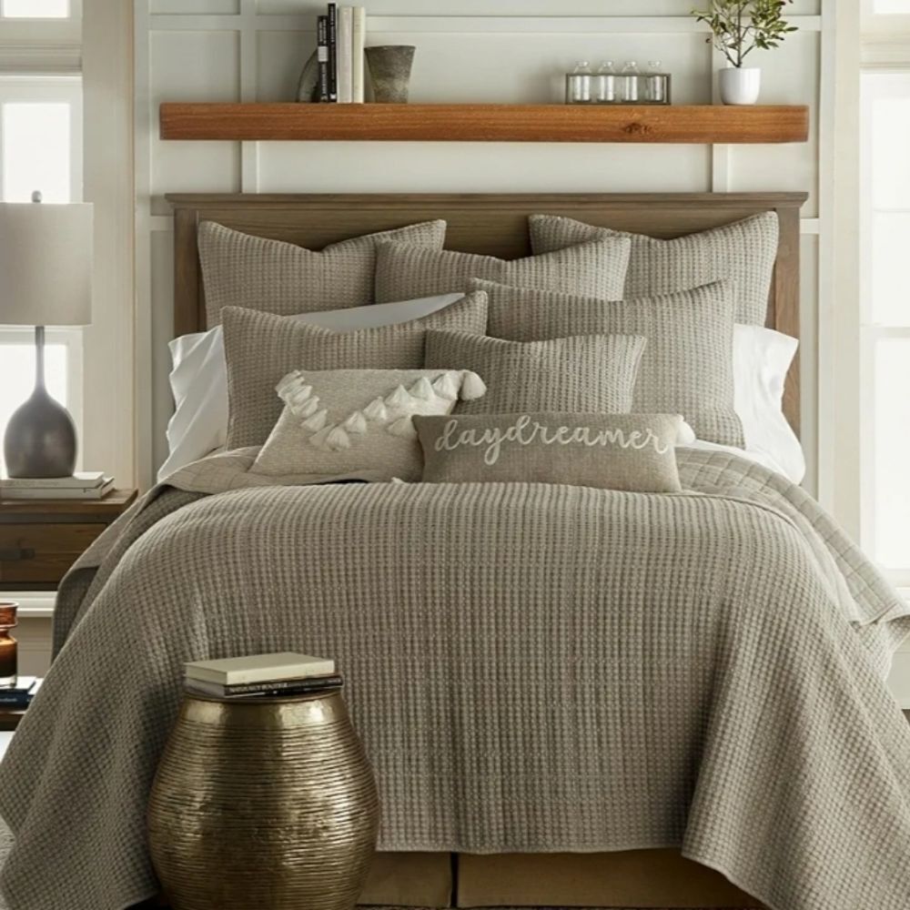 Levtex Home Taupe Waffle Quilt Set